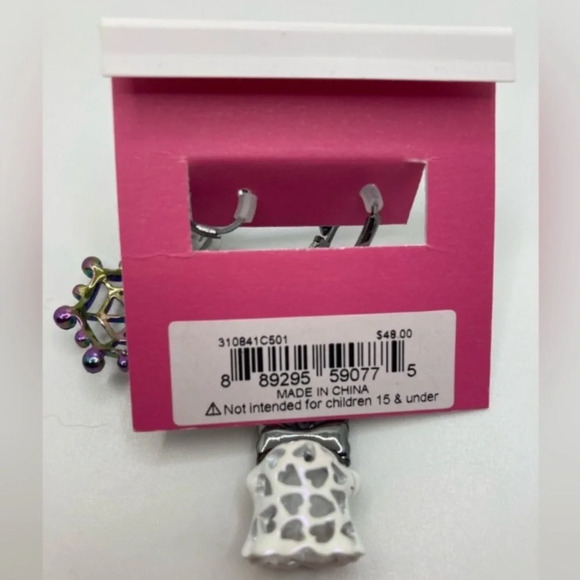 BETSEY JOHNSON SET Halloween Charm Necklace & Matching Ghost Earrings NEW NWT - Picture 7 of 9